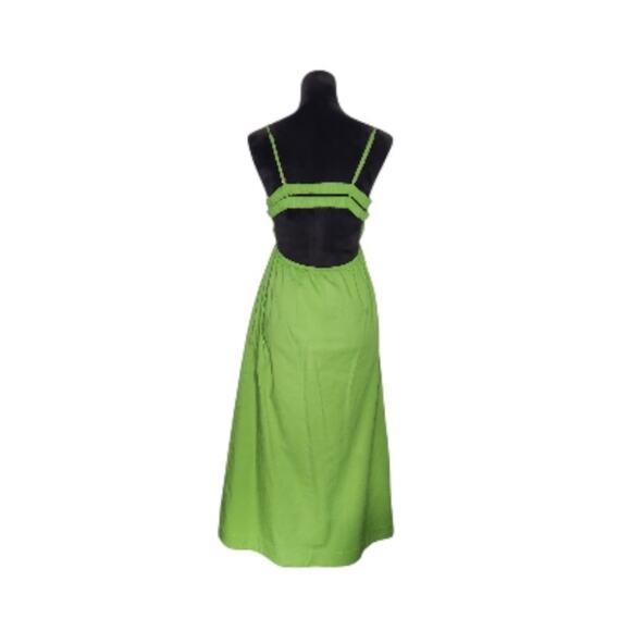 Free People Fifi Midi Dress Smocked Cotton Green Sleeveless Womens Size Medium - Picture 4 of 9